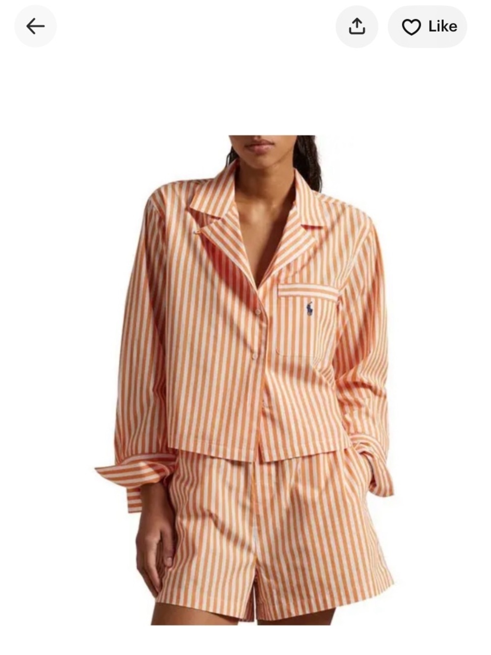 Polo by Ralph Lauren Tangerine Striped Cotton Pajama Set NWT